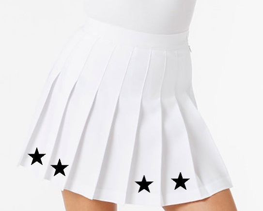 White skirt 2025 with black stars