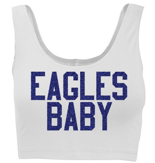 Eagles Baby Glitter Tank Crop Top – Gameday Bae