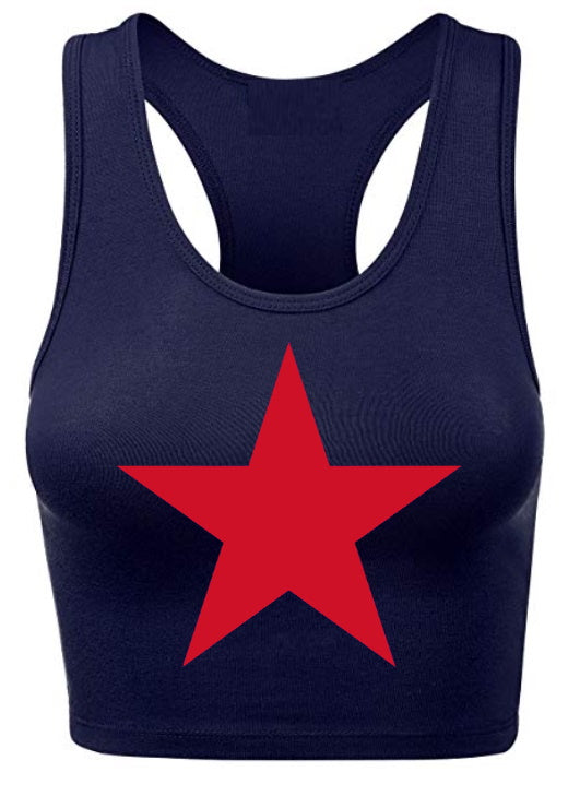 Big Star Racerback Crop Top (Available in 2 Colors)