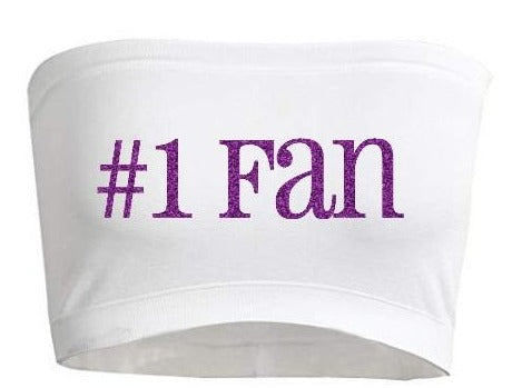 #1 FAN Glitter Seamless Bandeau (Available in 2 Colors)