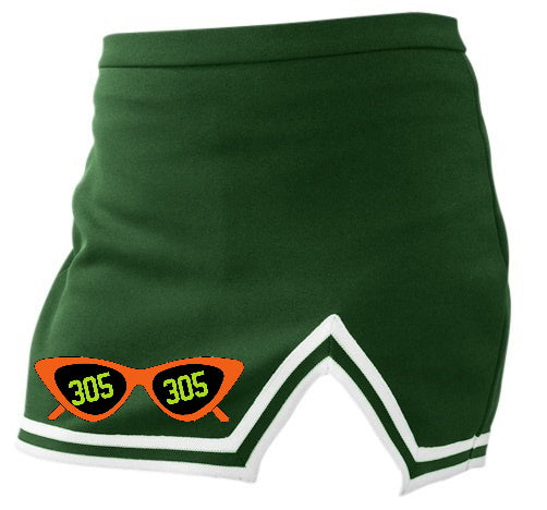 305 Shades Forest Green A-Line Notched Cheer Skirt