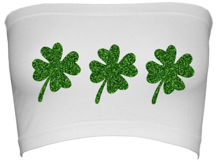 Triple Glitter Clovers Seamless Bandeau (Available in 3 Colors)