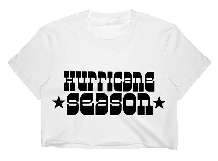 Hurricane Season Stars Raw Hem Cropped Tee