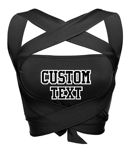 Custom Double Color Text Black Multiway Wrap Bandeau