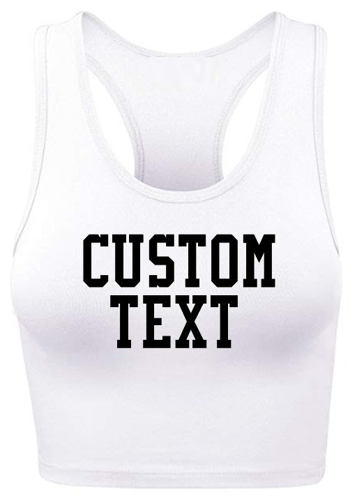 Custom Single Color Text Game Day Bralette (Available in 14 Colors) –  Gameday Bae