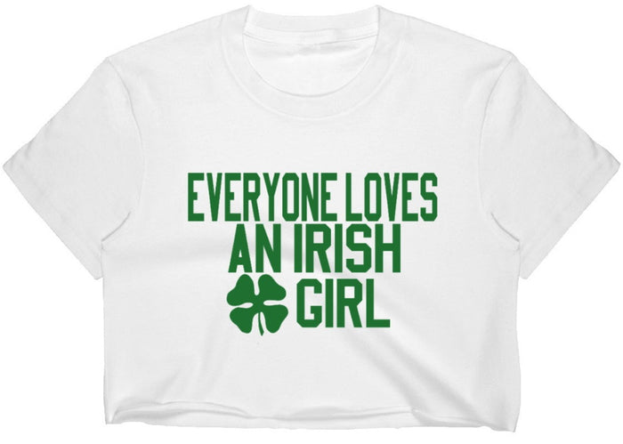 Everyone Loves an Irish Girl Raw Hem Cropped Tee (Available in 2 Colors)