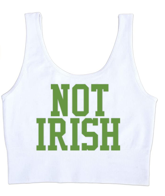 Not Irish Glitter Seamless Tank Crop Top (Available in 2 Colors)