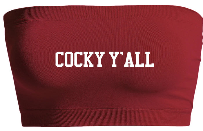 COCKY Y'ALL Seamless Bandeau (Available in 2 Colors)