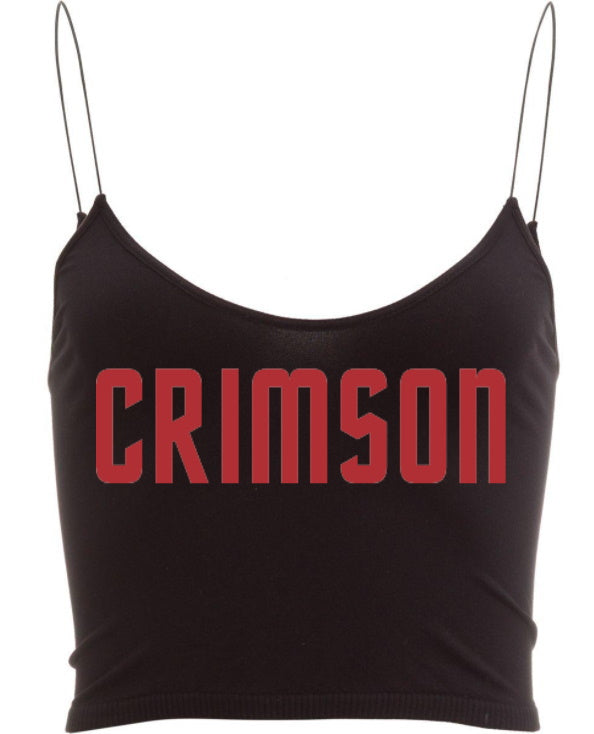 Crimson Seamless Skinny Strap Crop Top (Available in 2 Colors)