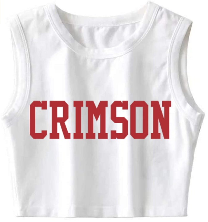 Crimson The Ultimate Sleeveless Tank Crop Top (Available in 2 Colors)