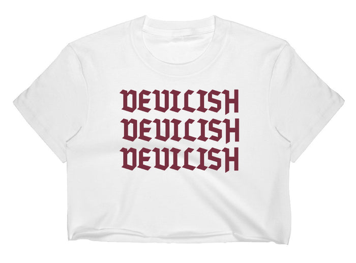 Devilish Raw Hem Cropped Tee (Available in 2 Colors)