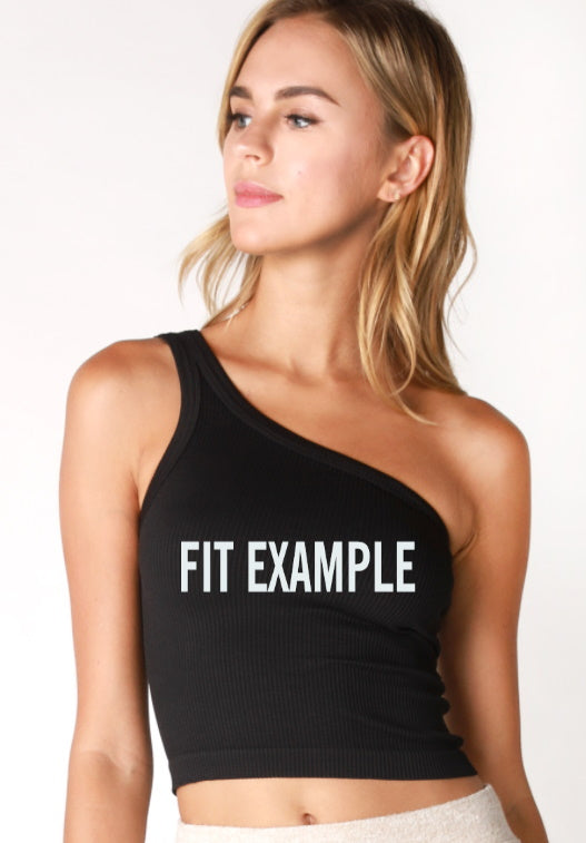 Can't, I'm Busy Drinking Seamless Ribbed One Shoulder Crop Top (Available in 2 Colors)