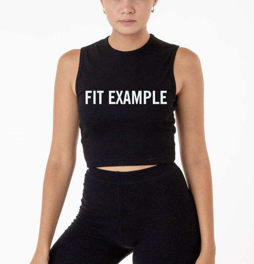 Custom Single Color Text Black The Ultimate Sleeveless Tank Crop Top