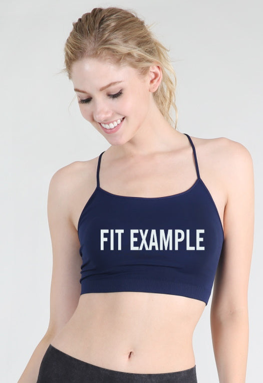 Blue Glitter Seamless Spaghetti Strap Crop Top (Available in 2 Colors)