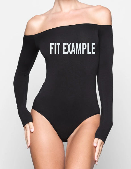 Custom Single Color Text Shani Seamless Off The Shoulder Bodysuit