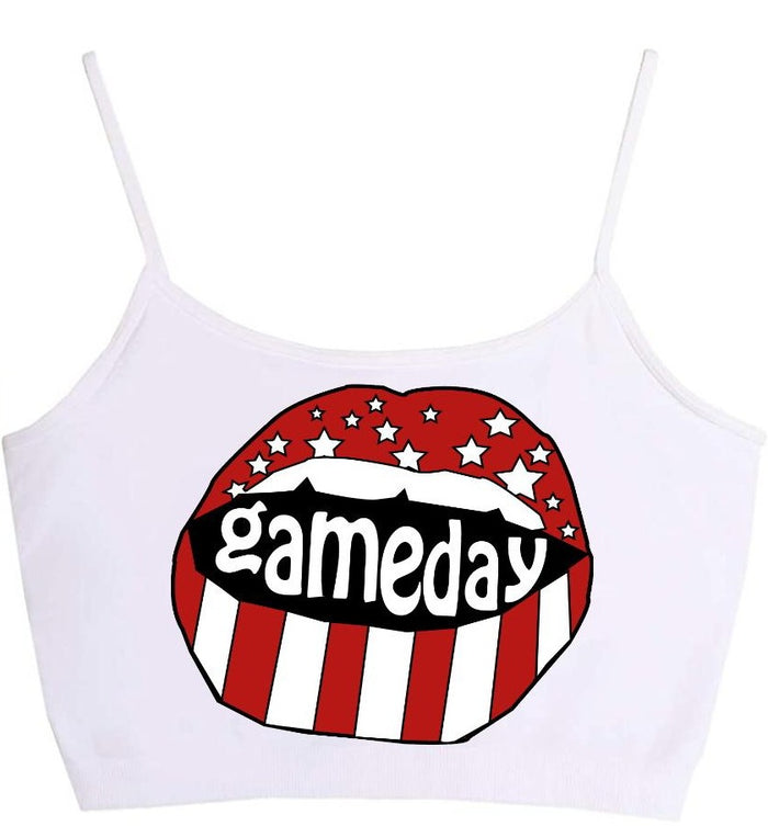 Game Day Flames Seamless Crop Top (Available in 2 Colors