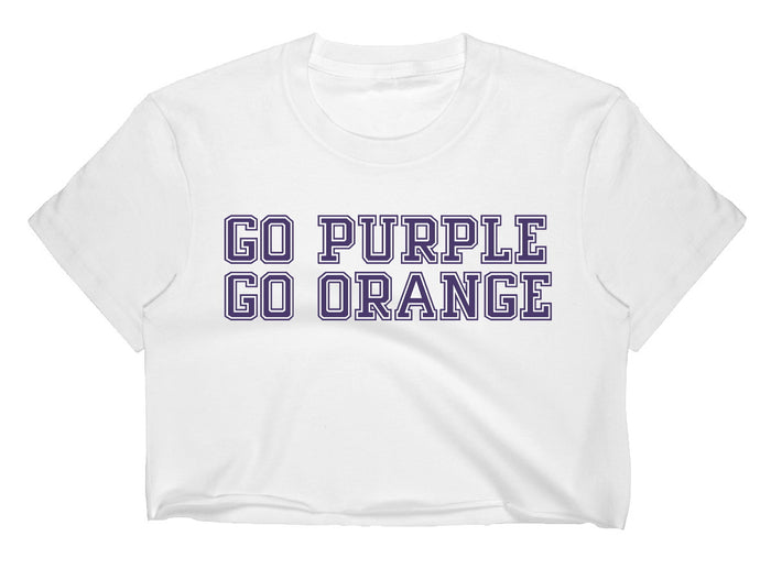 Go Purple Go Orange Raw Hem Cropped Tee (Available in 2 Colors)