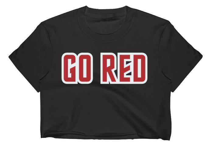 Go Red Raw Hem Cropped Tee