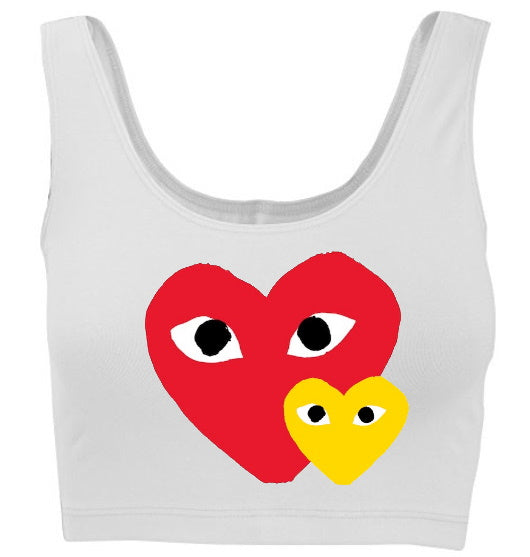 Game Day Hearts Tank Crop Top (Available in 2 Colors)