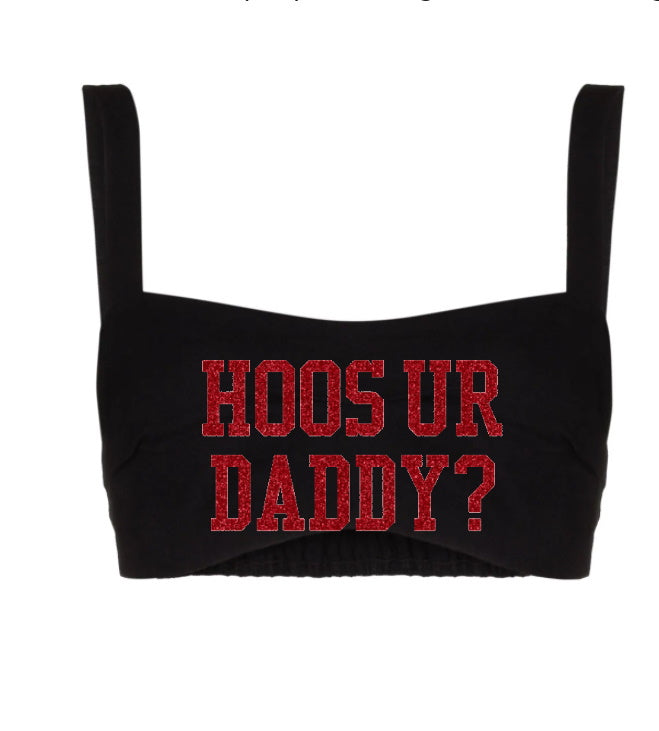 Hoos Ur Daddy? Glitter Cali Crop Top