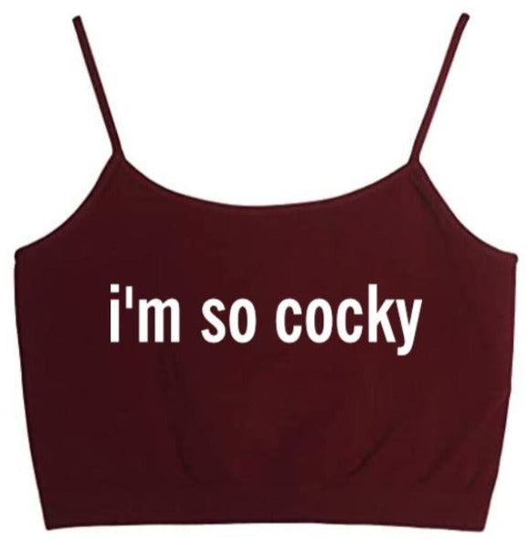 I'm  So Cocky Seamless Crop Top (Available in 2 Colors)