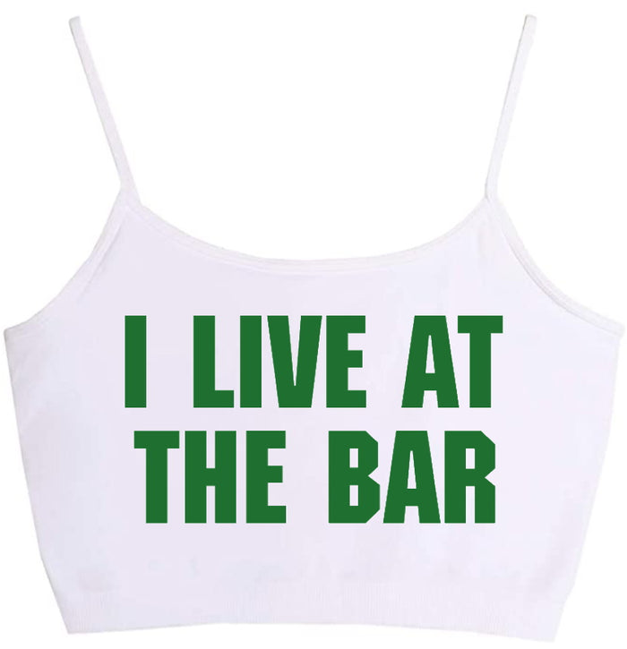 I Live At The Bar Seamless Crop Top (Available in 2 Colors)