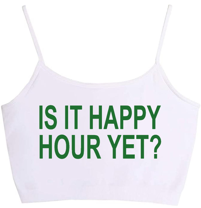 Is It Happy Hour Yet? Seamless Crop Top (Available in 2 Colors)