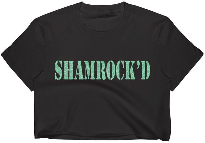 Shamrock'd Raw Hem Cropped Tee (Available in 2 Colors)