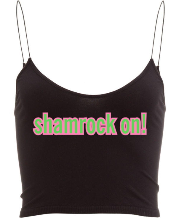 Shamrock On! Seamless Ribbed Skinny Strap Crop Top (Available in Two Colors)