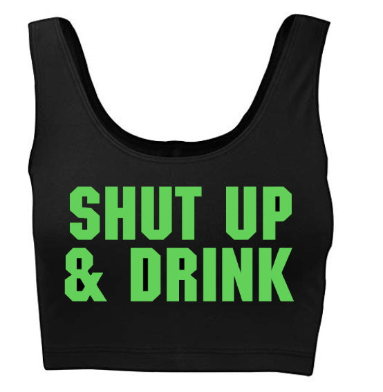 Shut Up & Drink Tank Crop Top (Available in 2 Colors)