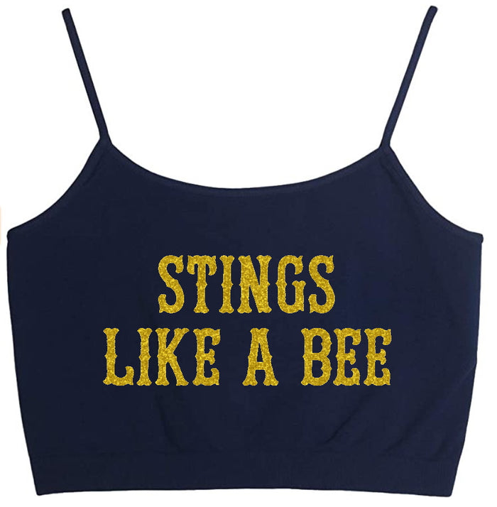 Stings Like A Bee Glitter Seamless Crop Top (Available in 2 Colors)